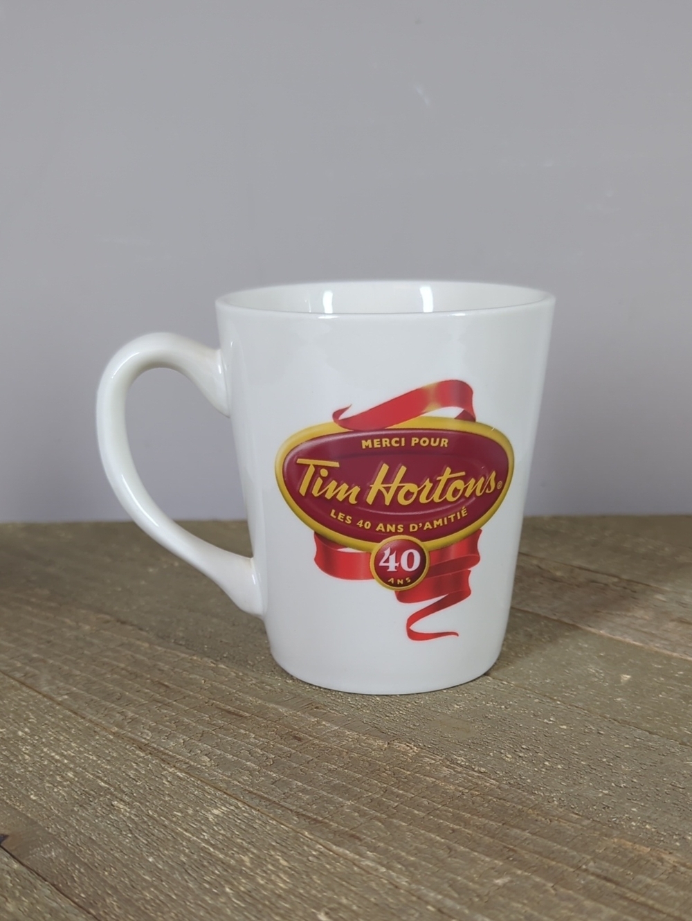Tim Hortons White 40th Anniversary Ceramic Coffee Mug